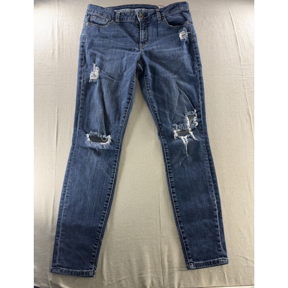Tommy Hilfiger Distressed Skinny Jeans Women's Size 10 Medium Wash Ripped